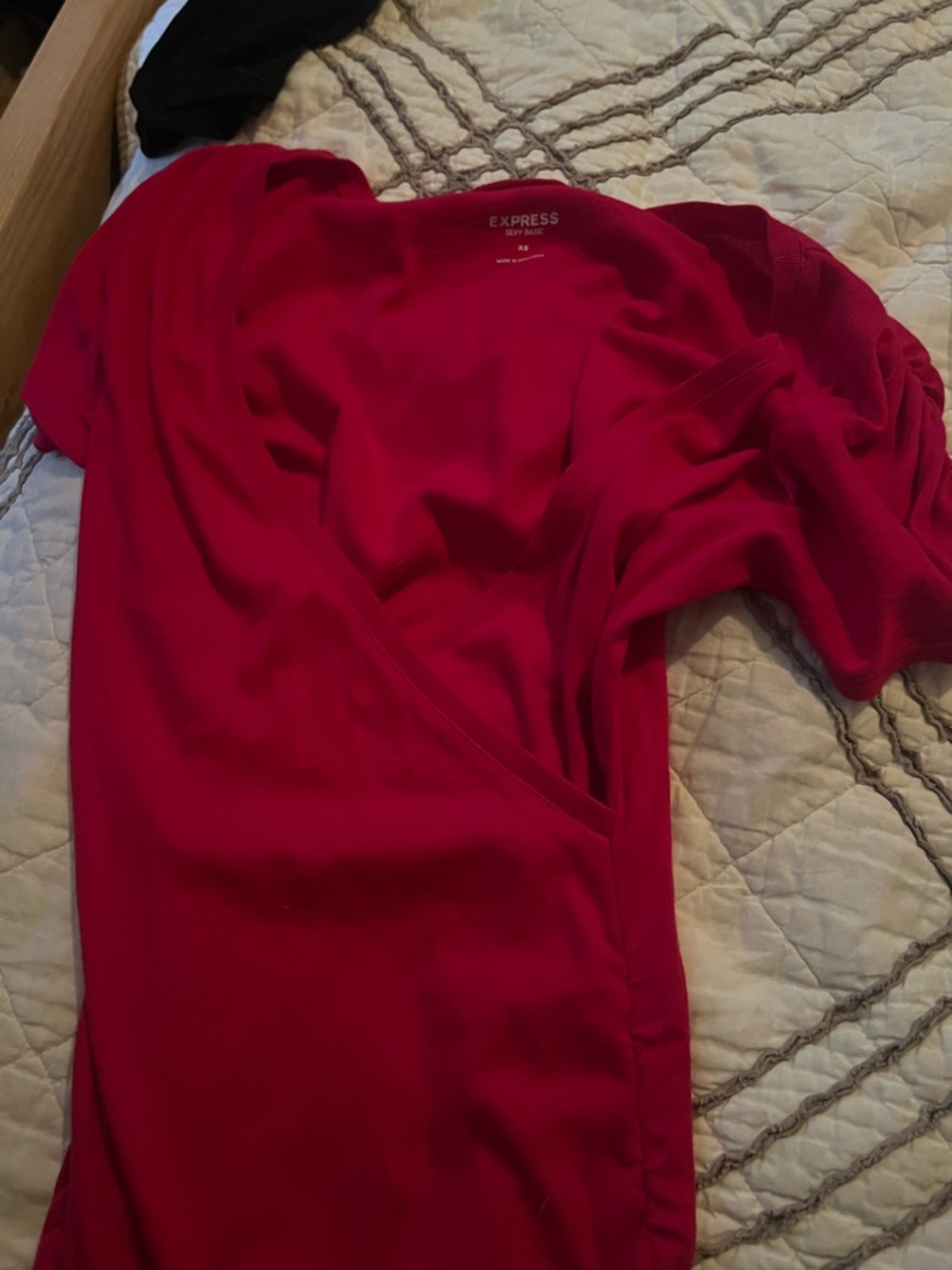 Express Women's Red Wrap Top